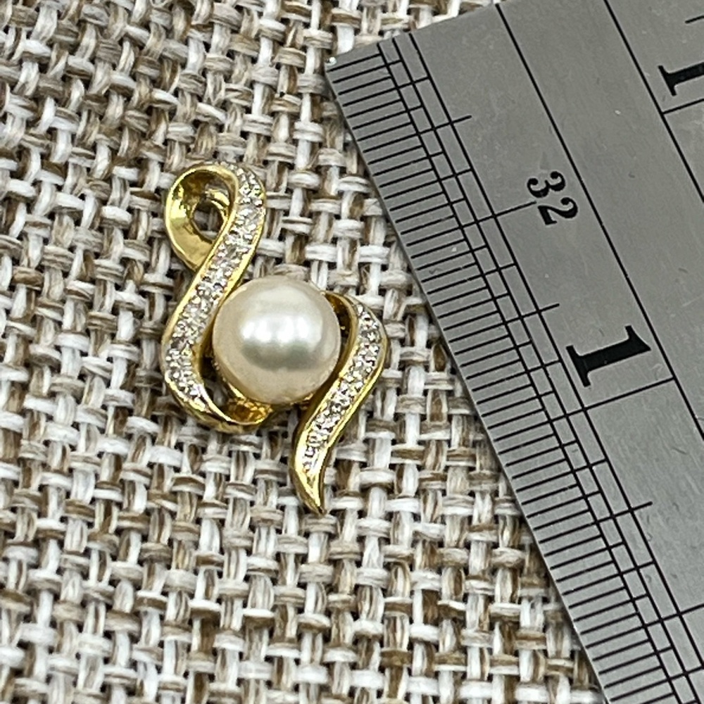 ✨ Vintage 14K Gold Akoya Pearl Pendant – 585 CSL Estate Jewelry - Picture 6 of 14